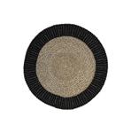 Vloerkleed Malibu | ø120 | Naturel/Zwart | Raffia/Zeegras