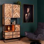 Vakkenkast Arlington | 90x45x200 cm | Visgraat Patroon