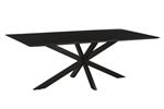 Eettafel Oslo Rechthoek 220 cm Zwart Acaciahout|Spinpoot|Actie!