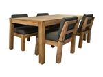 Tuinset Eettafel Aruba 4 personen | 200x100x76 | Naturel/Donkergrijs Teakhout