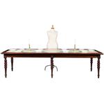 Praktische chique lange noten eetkamertafel of werktafel met wasdoek ingelegd Hollands ca 1880 (No.2