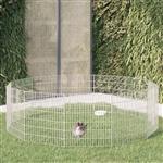 vidaXL Dierenverblijf 12 panelen 54x60 cm gegalvaniseerd ijzer