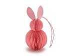 Actie Paashaas Konijntje Honeycomb hanger 6*12 cm Roze Paper rabbit hanger