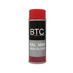BTC Spray Ral 3000 Vuurrood Hoogglans 400 ml