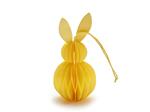 Actie Paashaas Konijntje Honeycomb hanger 6*12 cm Geel Paper rabbit hanger