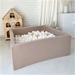 Ballenbad - Cotton- 106x106x40 cm - Beige Excl ballen