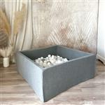 Ballenbad - Soft Velvet- 106x106x40 cm - Grey Excl ballen