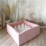 Ballenbad - Soft Velvet- 106x106x40 cm - Light Pink Excl ballen
