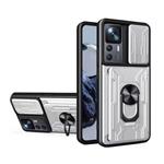 Xiaomi Poco X6 Pro - Card Slot Hoesje met Kickstand en Camera Slide - Pop Grip Cover - Wit