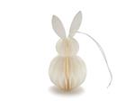 Actie Paashaas Konijntje Honeycomb hanger 6*12 cm Wit Paper rabbit hanger