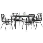 vidaXL 5-delige Tuinset poly rattan glas zwart