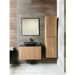 Badmeubel Casajoy Bold Onderkast 80 cm Met Strepen Eiken  Met Topblad Donkergrijs