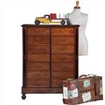 Jaarkast met 1 extra brede lade en 12 maandladen ca 1890 wellington sluitingen (No281405)
