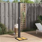 vidaXL Buitendouche 50x55x224 cm poly rattan en acaciahout zwart