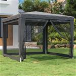 vidaXL Partytent met 4 mesh zijwanden 3x3 m HDPE antracietkleurig