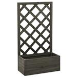 vidaXL Latwerkplantenbak 50x25x90 cm massief vurenhout grijs