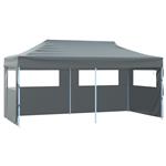 vidaXL Partytent met 4 zijwanden inklapbaar 3x6 m staal antraciet