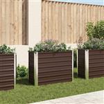 vidaXL Plantenbak verhoogd 100x40x77 cm gegalvaniseerd staal bruin
