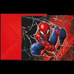 Spiderman Uitnodigingen Papier 6st