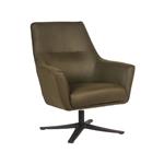 Fauteuil Tod 76x75x90 cm Army Microvezel | Zwart Metaal |360 Graden Draaibaar