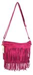 Back to the Sixties Suede Franje tas (fuchsia)