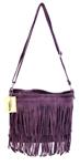 Back to the Sixties Suede Franje tas (paars)