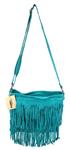 Back to the Sixties Suede Franje tas (turquoise)