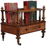 Wortelnoten Canterbury met lade gesig Gillow brons beslag en inlegwerk ca. 1850 (No.283005)