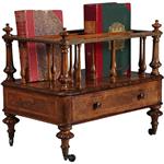 Wortelnoten Canterbury met lade gesig Gillow brons beslag en inlegwerk ca. 1850 (No.283005)