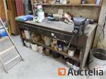 Werkbank met bankschroef