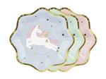 Papieren Borden unicorn 6st
