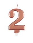 Cijferkaars 2 jaar rose goud 10cm