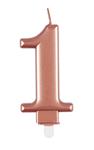 Cijferkaars 1 jaar rose goud  10cm