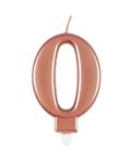 Cijferkaars 0 rose goud 10cm
