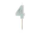 Cijferkaars 4 jaar mint 10cm