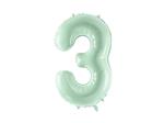 3 Jaar Cijfer Ballon Mintgroen 72cm