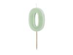 0 Jaar Kaars Mintgroen 10cm