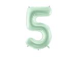 5 Jaar Cijfer Ballon Mintgroen Leeg 72cm