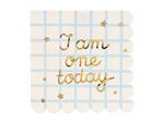 Servetten I am one today Teddy Bear beige,33cm