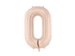 Cijfer ballon 0 jaar 72cm beige