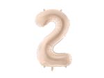 Cijfer ballon 2 jaar 72cm beige