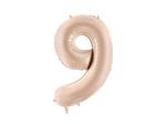 Folie Ballon cijfer 9 72cm beige