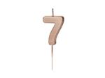 Verjaardagskaars Nummer 7 roségoud 4,5 cm
