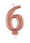 Cijferkaars 6 jaar rose goud 10cm