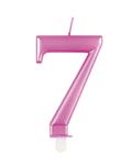Cijferkaars 7 jaar metallic roze