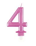 Cijferkaars 4 jaar metallic roze