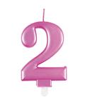 Cijferkaars 2 jaar metallic roze