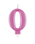 Cijferkaars 0 jaar metallic roze