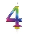 Cijferkaars 4 jaar regenboog 9,5cm