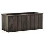 vidaXL Plantenbak verhoogd 74x32x30 cm massief grenenhout grijs